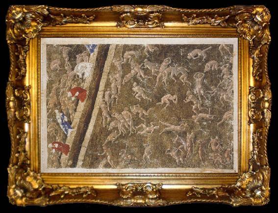 framed  Sandro Botticelli The violent opposing Divine odrder in the fiery sands (mk36), ta009-2